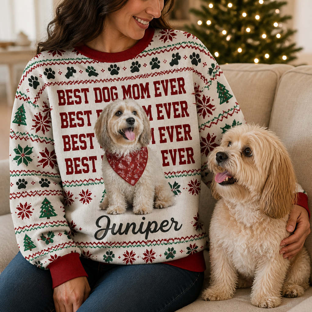 Best Dog Mom Ever – Personalized Photo Ugly Sweatshirt – Christmas Gift mockup-held-6aa12999079c5b7c965258c8.png