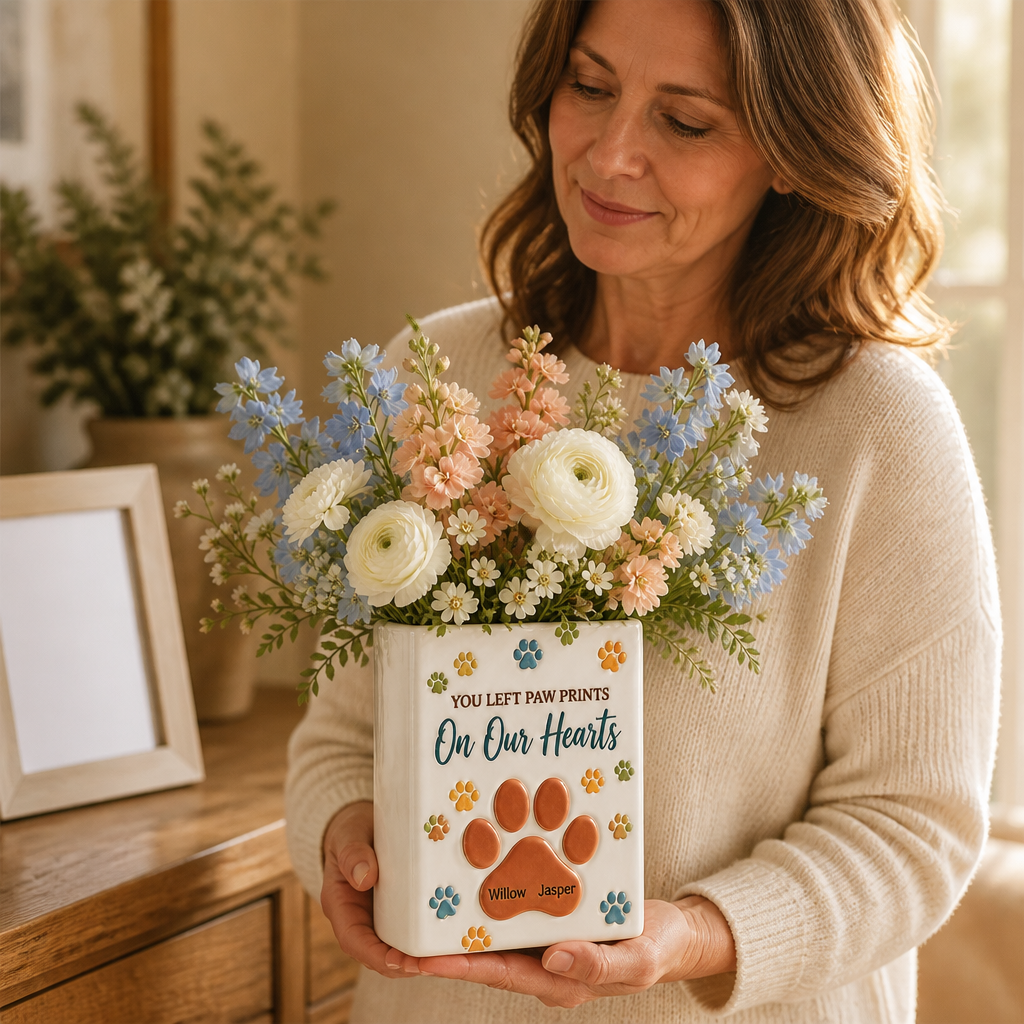 You Left Paw Prints – Personalized Ceramic Book Vase – Memorial Gift mockup-held-6aa3bbdac6a9e10cd7602cd4.png