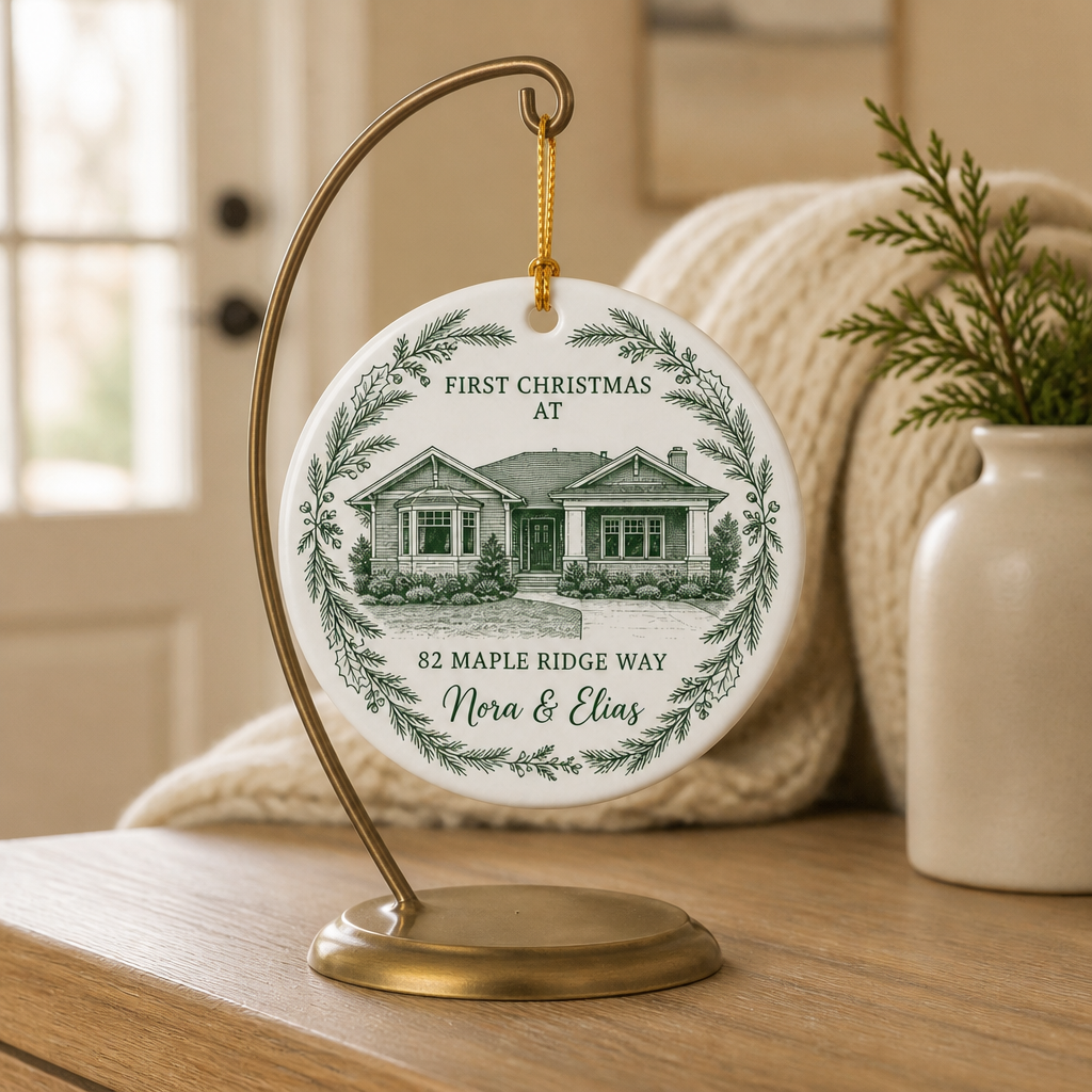 First Christmas at Our Home – Personalized Photo Ornament – Christmas Gift mockup-product-6a7af30b7e61aba626d12528.png