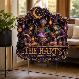 The Harts Spellbound Sweets – Personalized Yard Sign – Halloween Gift mockup-product-6a7d3ad77146e8c55664fdfc.png