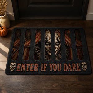 Enter If You Dare Creepy Clown Doormat – Custom Shape Halloween Horror Mat, Haunted Carnival Front Door Decor mockup-product-6a923f0b4550ba076ba50a43.png