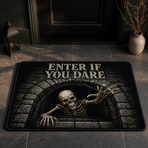 Enter If You Dare Skeleton Well Doormat – Spooky Halloween Front Door Mat, Gothic Haunted House Welcome Rug, Creepy Seasonal Porch Decor Gift mockup-product-6a954595b0a3d5d227d66309.png