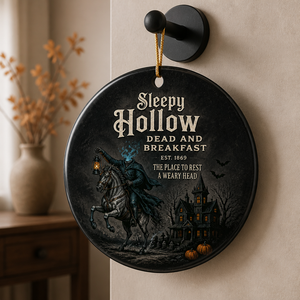 Sleepy Hollow Dead & Breakfast Ornament – Headless Horseman Halloween Keepsake, Gothic Haunted House Decor, Spooky Gift for Horror Lovers mockup-product-6a98ea96a0d718ff990ffeab.png