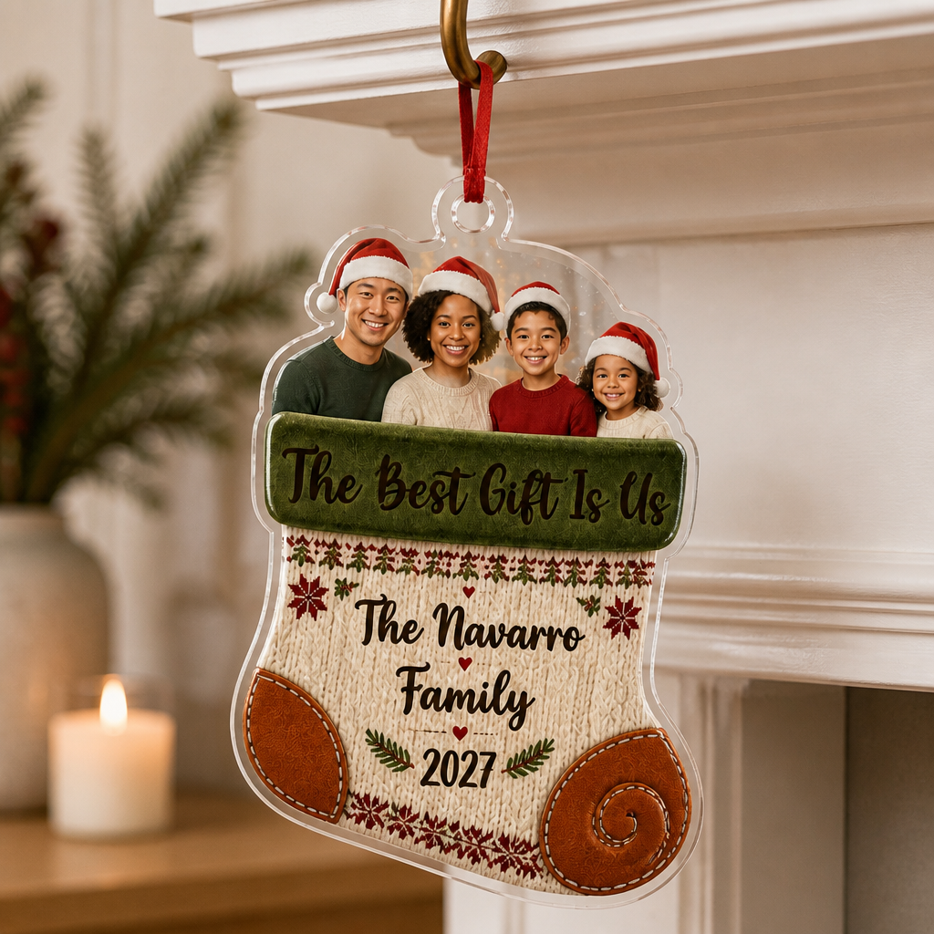 The Best Gift Is Us – Personalized Photo Personalized 3D Ornament – Christmas Gift mockup-product-6aa127f8079c5b7c965258c6.png