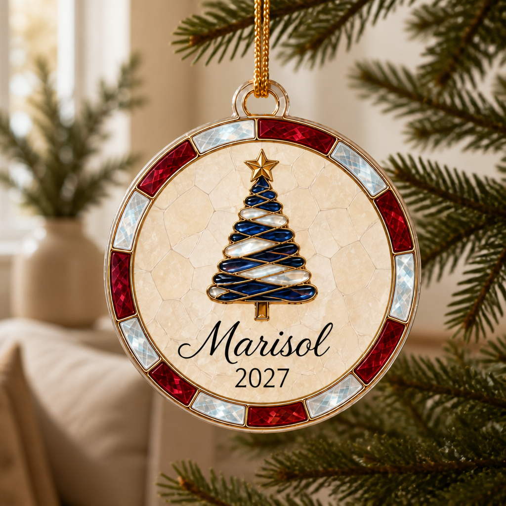 Personalized Name Christmas Tree Stained Glass Design Acrylic Ornament, Home Decor mockup-product-6aa1288b63d870cbb8577577.png