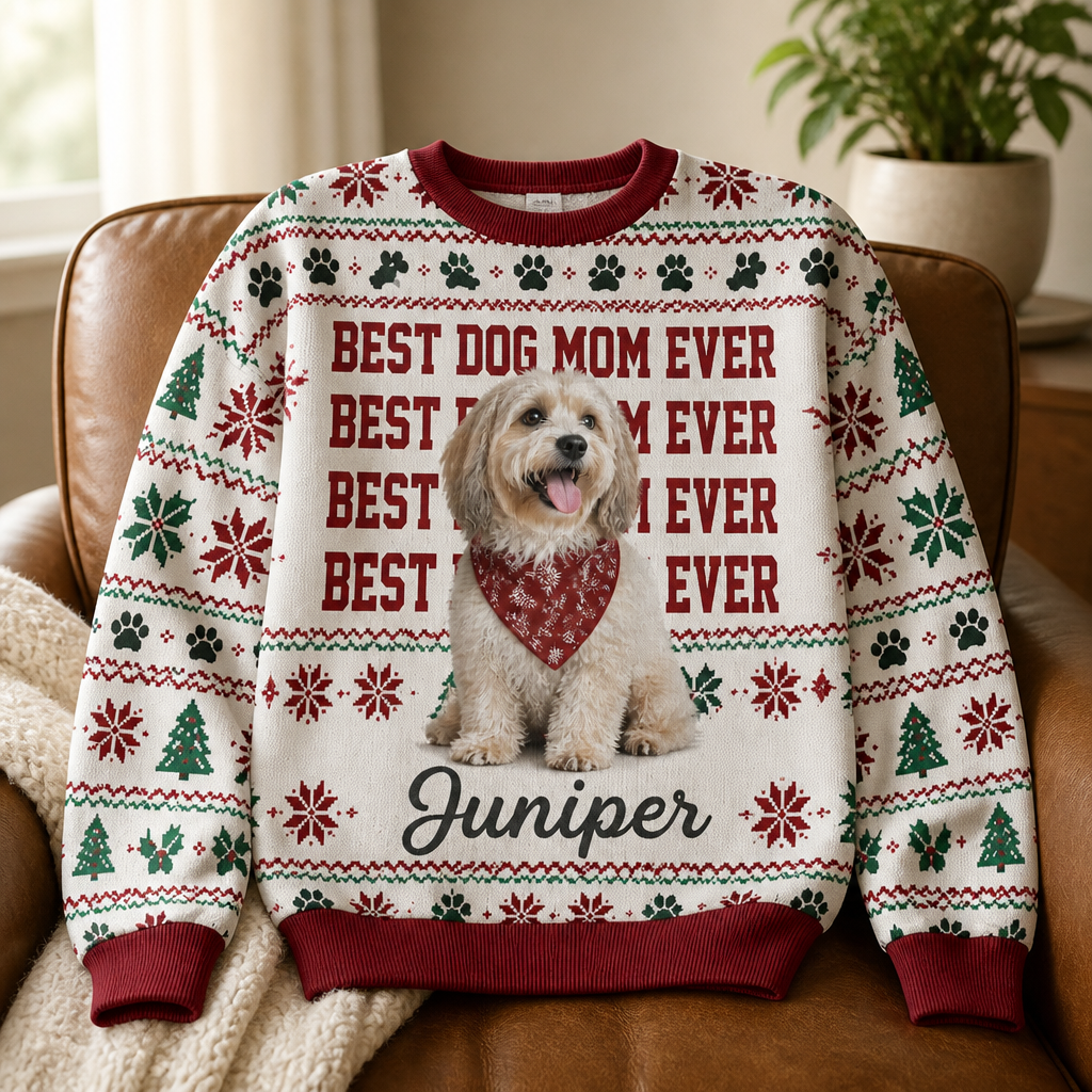 Best Dog Mom Ever – Personalized Photo Ugly Sweatshirt – Christmas Gift mockup-product-6aa12999079c5b7c965258c8.png