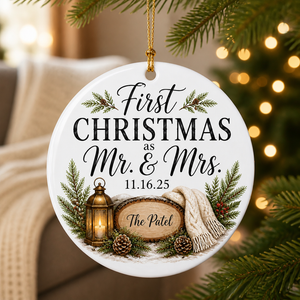 First CHRISTMAS as Mr. & Mrs. – Personalized Ornament – Christmas Gift mockup-product-6aa12f0f63d870cbb857758f.png