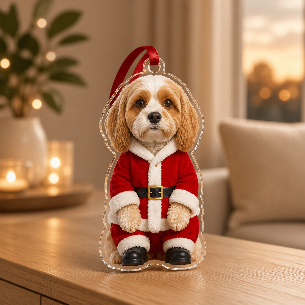 Personalized Pet Photo Christmas Ornament, Custom Dog Cat Santa Acrylic Ornament, Funny Pet Lover Christmas Gift mockup-product-6aa6bc2896a20d0fd674537e.png