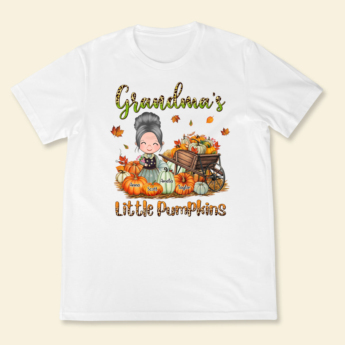 Grandma Mom Little Pumpkin - Personalized Apparel - Gift For Grandma, Mother, Fall Season