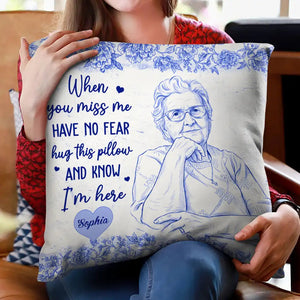 Custom Photo Pencil Sketch Have No Fear Hug This Pillow - Personalized Pillow