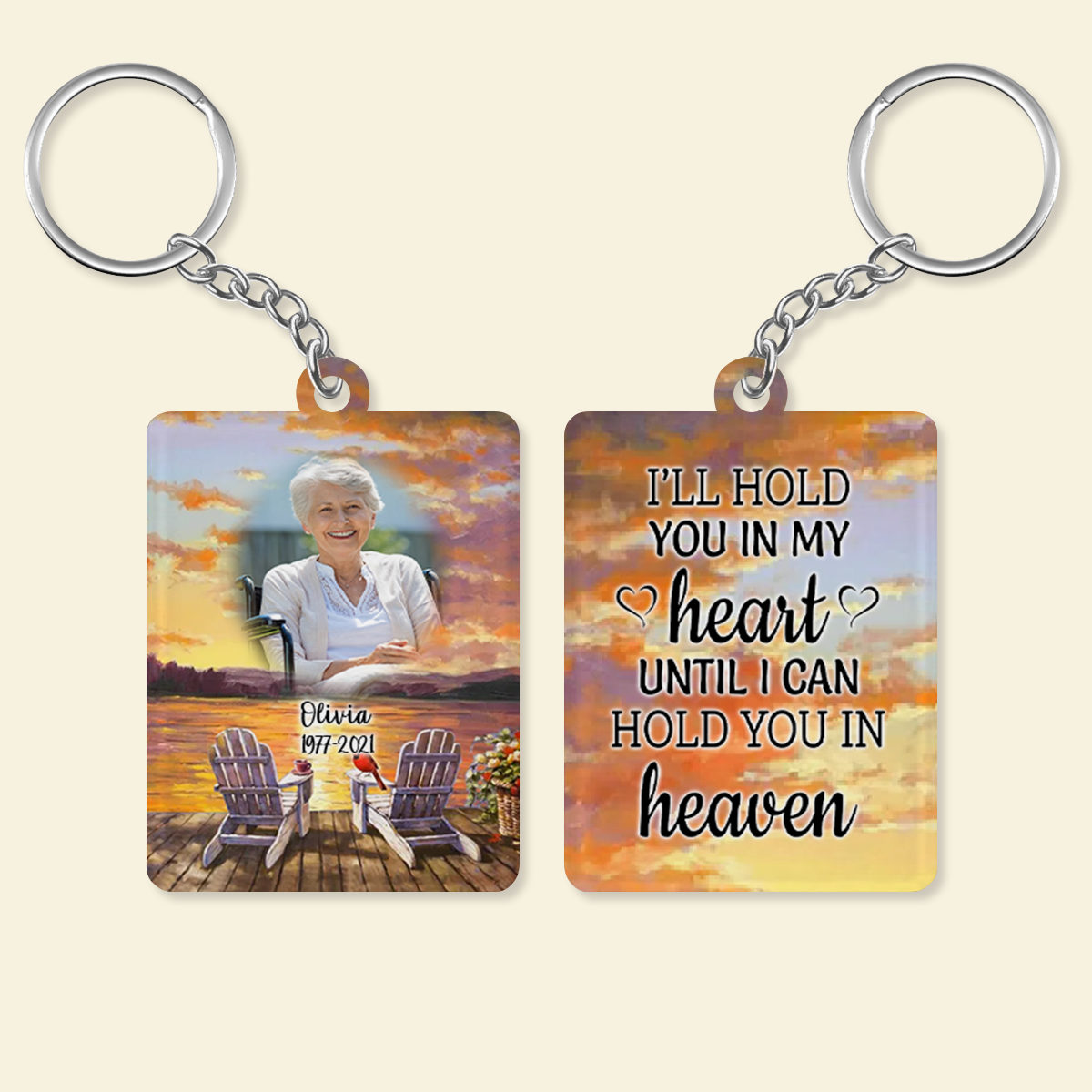 Customized Memorial Keychain-Memory Keyrings-Bereavement Photo Gifts