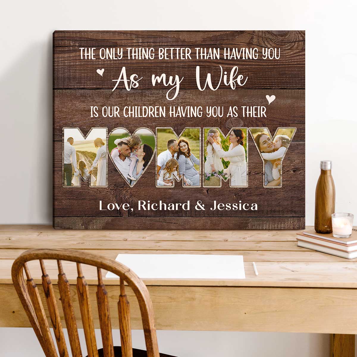 Mommy Photo Collage Canvas, Mother s Day Gift For Wife, Personalized Christmas Gift For Wife From Husband