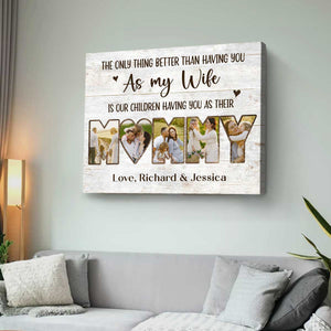 Mommy Photo Collage Canvas, Mother s Day Gift For Wife, Personalized Christmas Gift For Wife From Husband