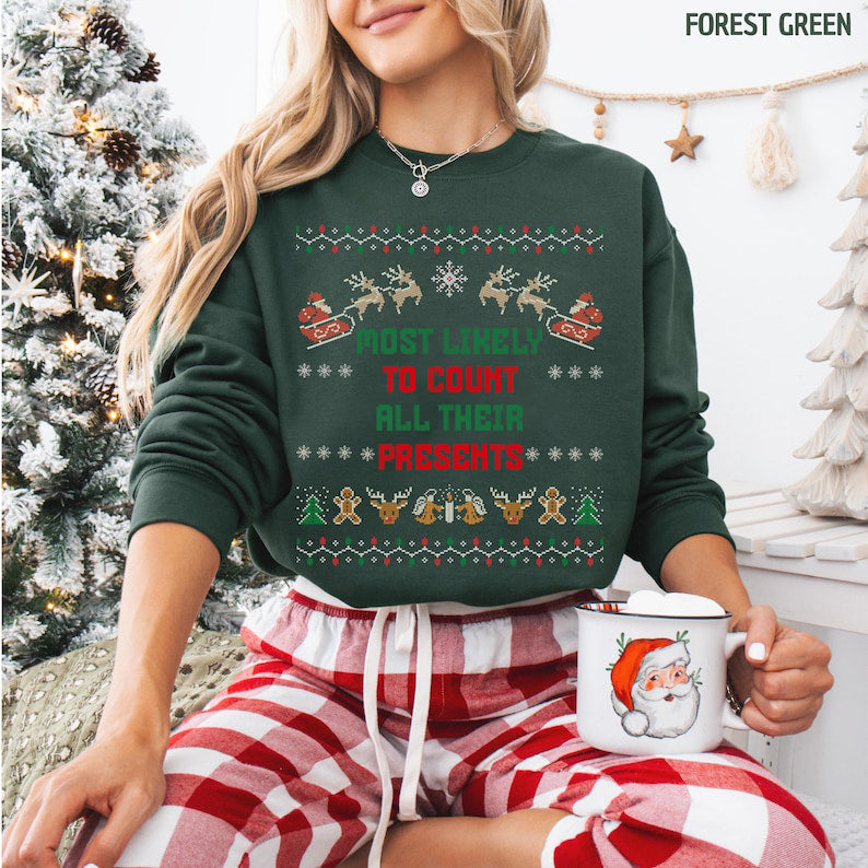 Custom Ugly Christmas Sweater, Matching Family Christmas Sweatshirt, Personalized Couple Christmas Gift, Christmas Party Ugly Sweater Gifts