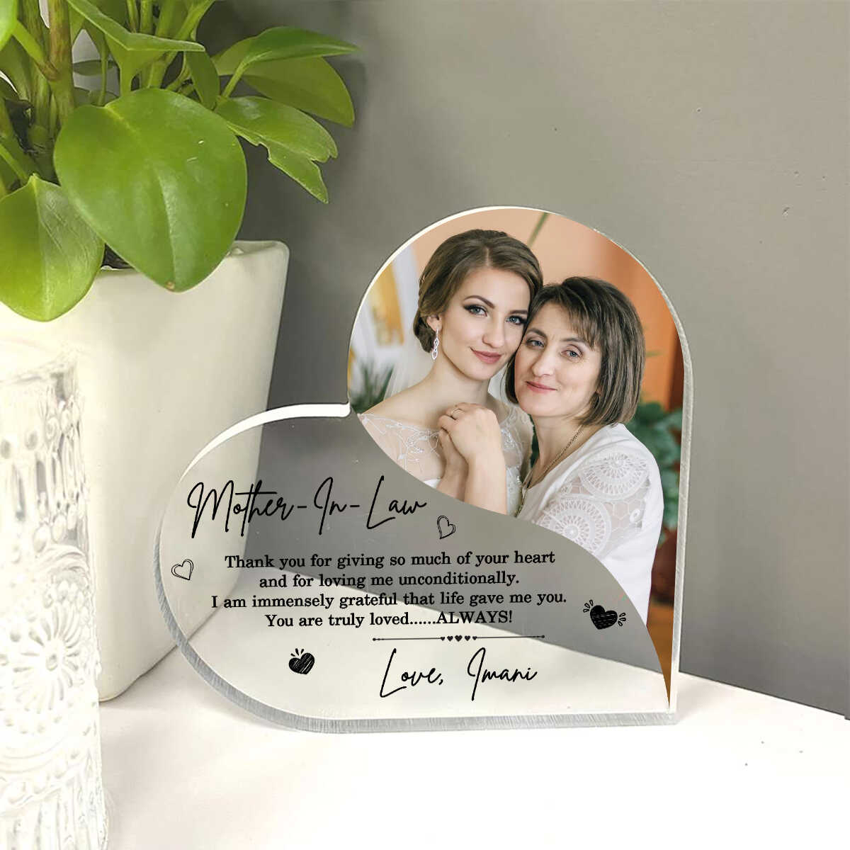 Custom Gift for Mom, Custom Mother s Day Gift, Mother s Day Photo Heart Acrylic, Thoughful Gift For Mom