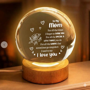 Mothers Day Gifts for Mom, Mom Birthday Gifts - Custom Crystal Ball Keepsake I Love You Mom Gifts from Son - Best Christmas Mother's Day Gifts from Daughter