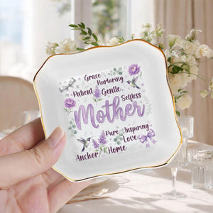 Personalized Mom Jewery Plate, Mothers Day Gift , Choose Your Design , Floral Mom Tee, Gift For Mom