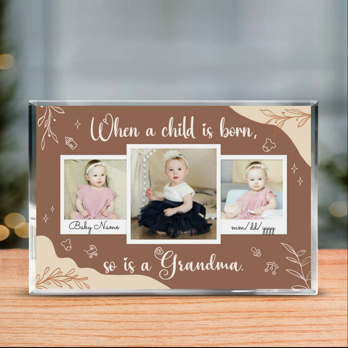 Gifts For First Time Grandmothers, When a child is born so is a grandma Custom Photo Acrylic, Gifts For New Grandmothers, Grandma To Be Gift Ideas