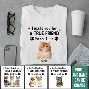 Asked God For A True Friend - Personalized Custom Cat