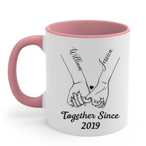 Together Since Pink Promise Couple Custom Name & year Anniversary Gift Personalized Mug for Wife Husband from Lover Gifts for Anniversary