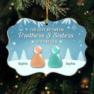 Custom Sea Glass Acrylic Ornament - Personalized Ornament - Christmas Birthday Gifts For Brother, Sister, Family