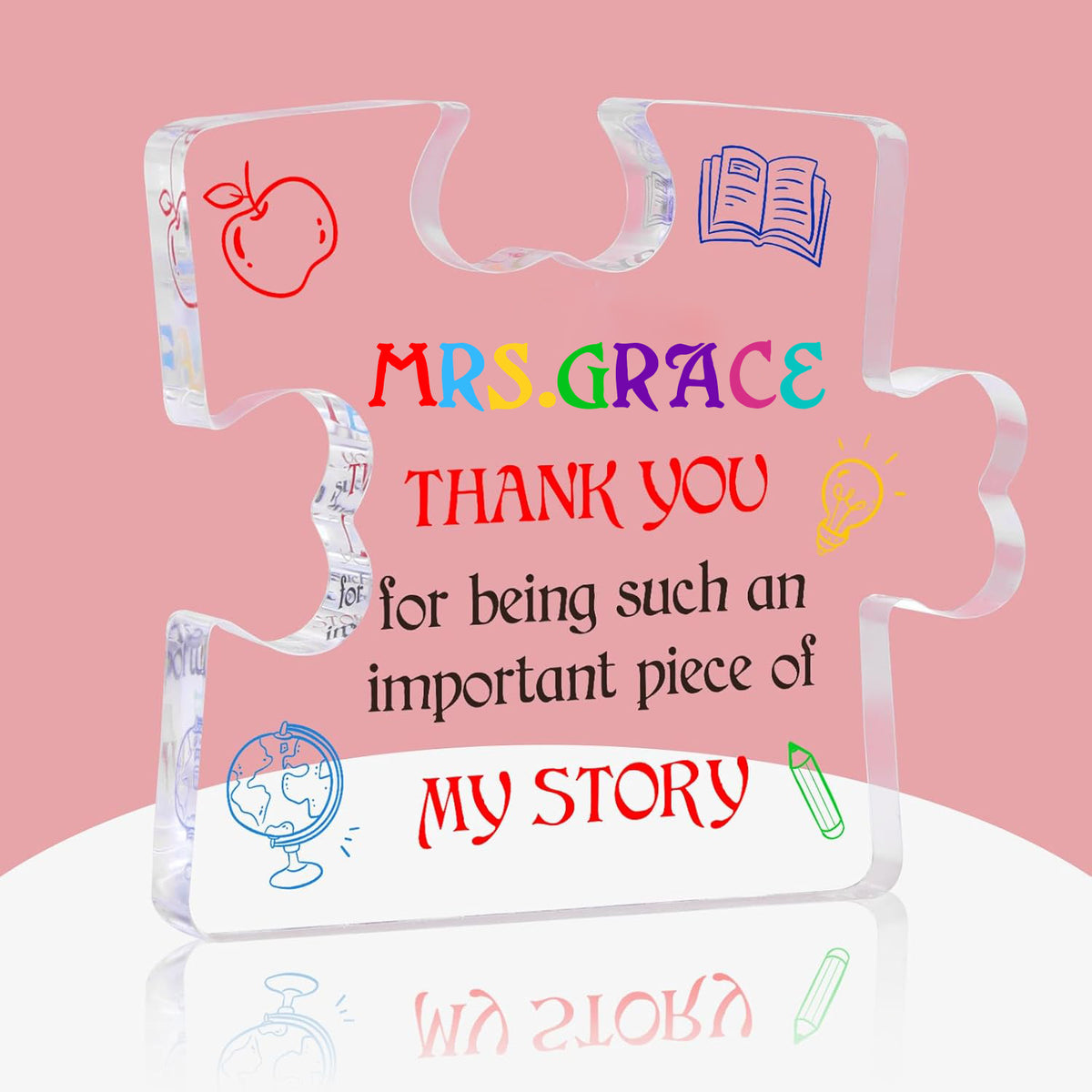 Teacher Appreciation Gifts for Women - Best Teacher Graduation Gifts - End of Year Teacher Gift from Students - Appreciation Gifts for Daycare Teachers - Thank You Teacher Paperweight Keepsake