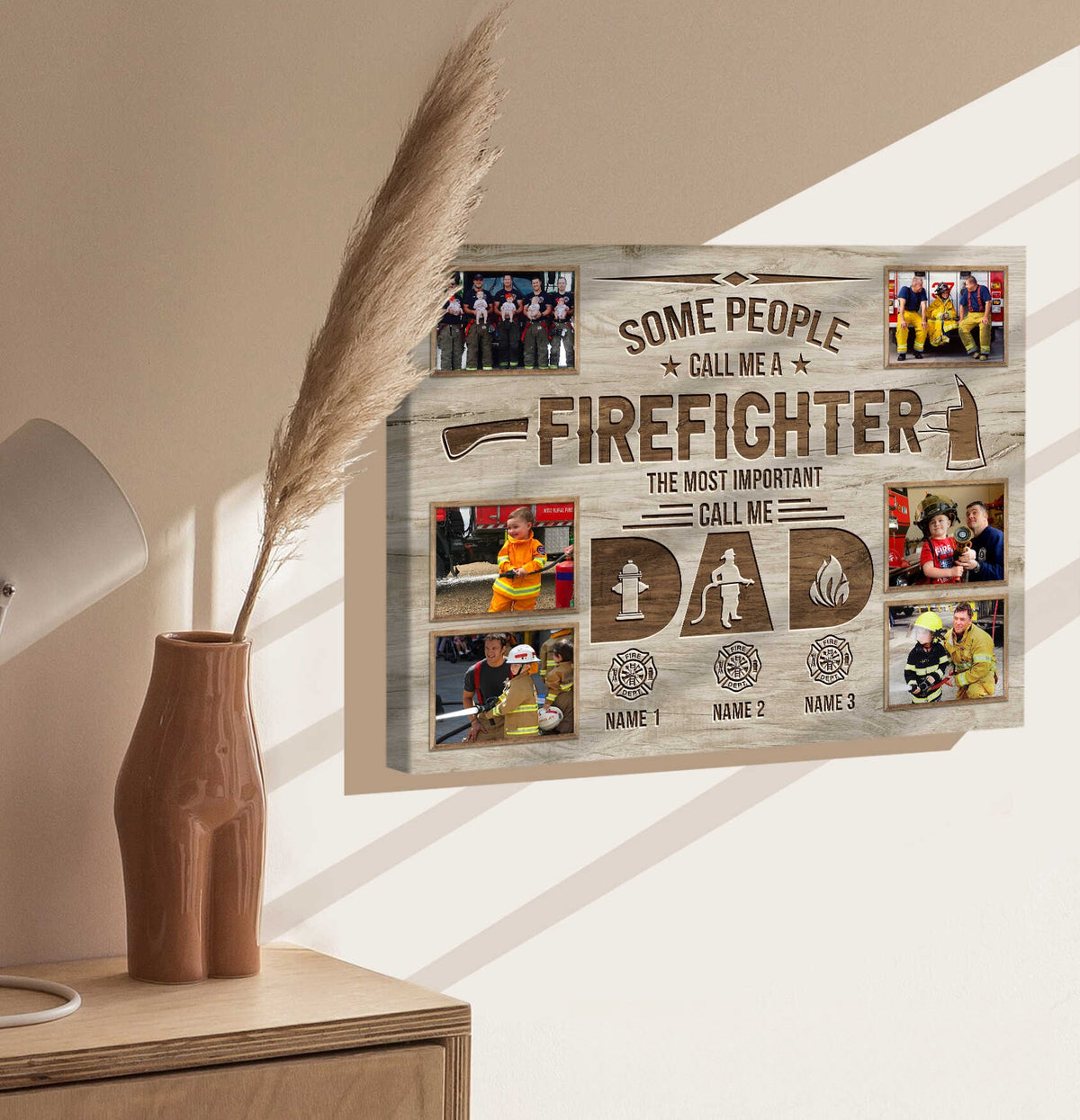 Firefighter Dad Gift, Firefighter Gifts, Fathers Day Gift For Firefighter, Some People Call Me Firefighter Canvas