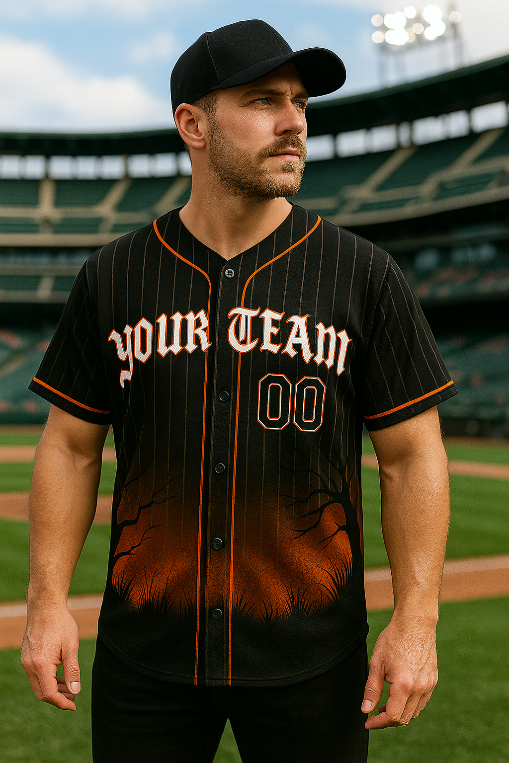 Halloween Edition White Sox Jersey Personalized Name and Number in Old English Style
