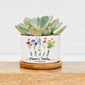 custom birth month flower plant pot Personalized Birth Month Ceramic Flower Pot, Unique Mother's Day Gift