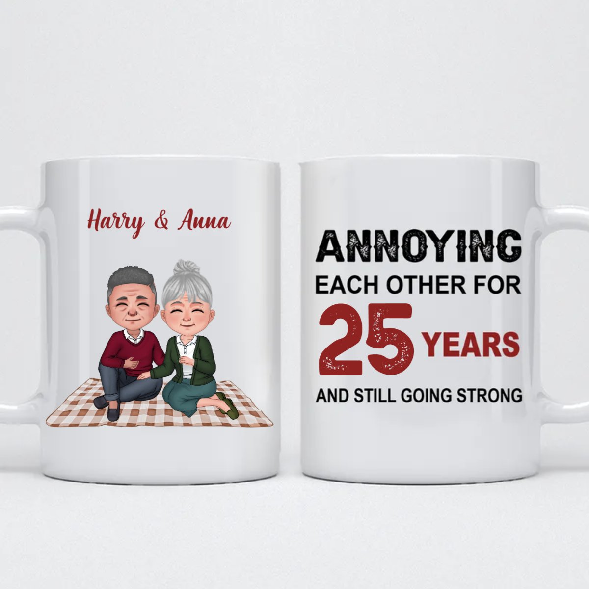 Old Couple - Annoying Each Other For Many Years Still Going Strong - Personalized Mug Couple Gift Anniversary Gift for Couple Christmas Gift