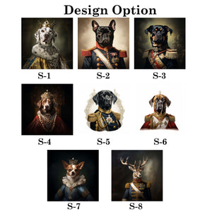 Customized Pet Portrait Canvas of Dog and Cat Renaissance Style, Wall Art Print for Home Decor, Living Room, Bedroom, Home Office