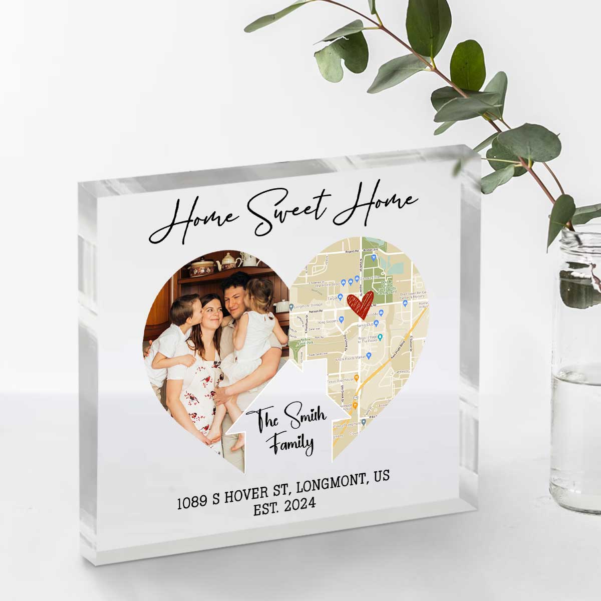 Personalised New Home Acrylic Plaque, Custom Happy New Home Plaque, Personalized Moving Gift, Housewarming Present, First Home Gift, New Home Present