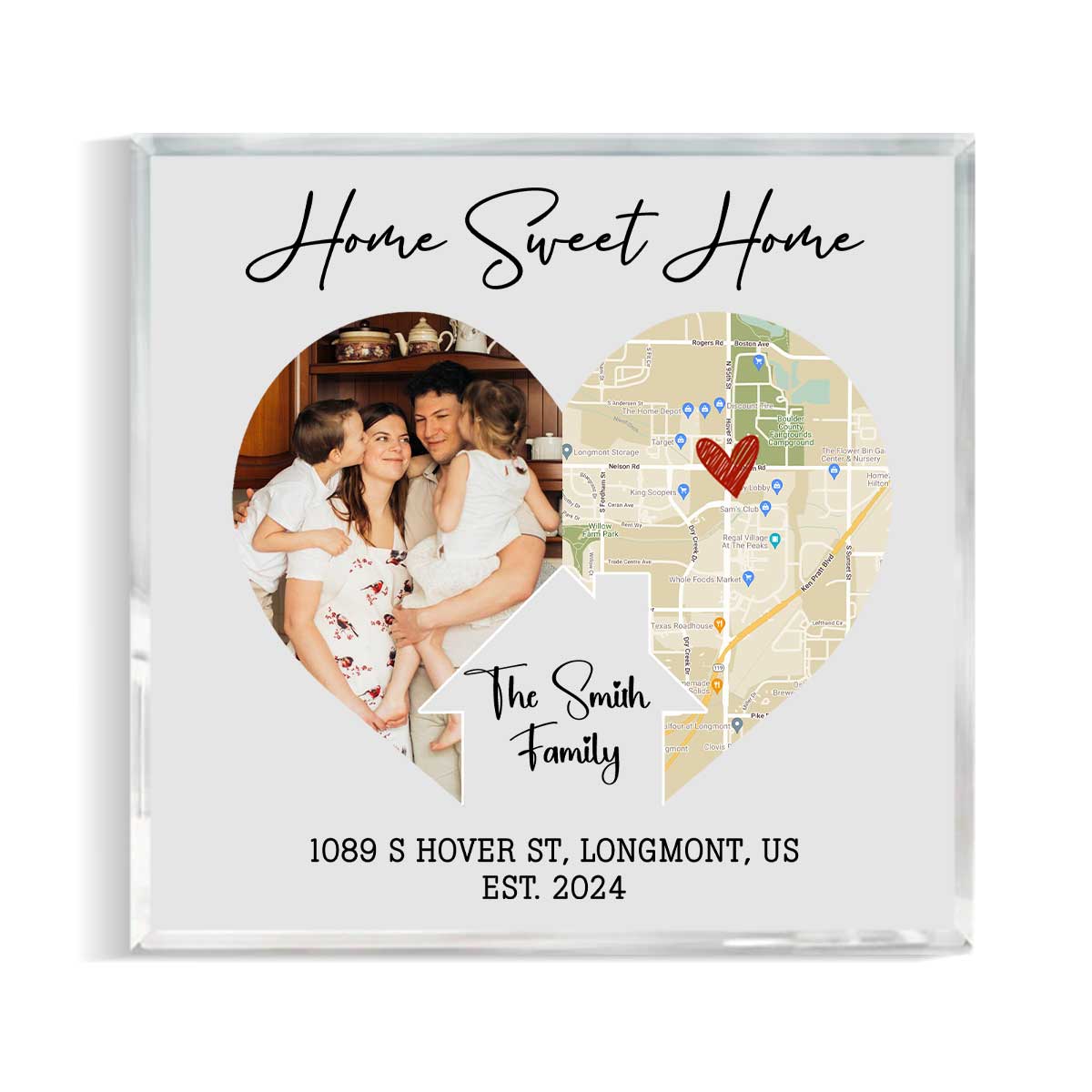 Personalised New Home Acrylic Plaque, Custom Happy New Home Plaque, Personalized Moving Gift, Housewarming Present, First Home Gift, New Home Present