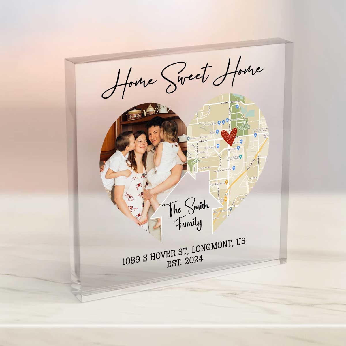 Personalised New Home Acrylic Plaque, Custom Happy New Home Plaque, Personalized Moving Gift, Housewarming Present, First Home Gift, New Home Present