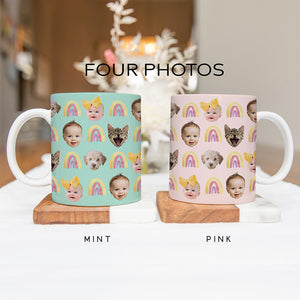 Photo Mug - Photo Gifts - Personalised Mugs - Customised Gifts For Him, Her - Dog, Cat Gifts - Rainbow