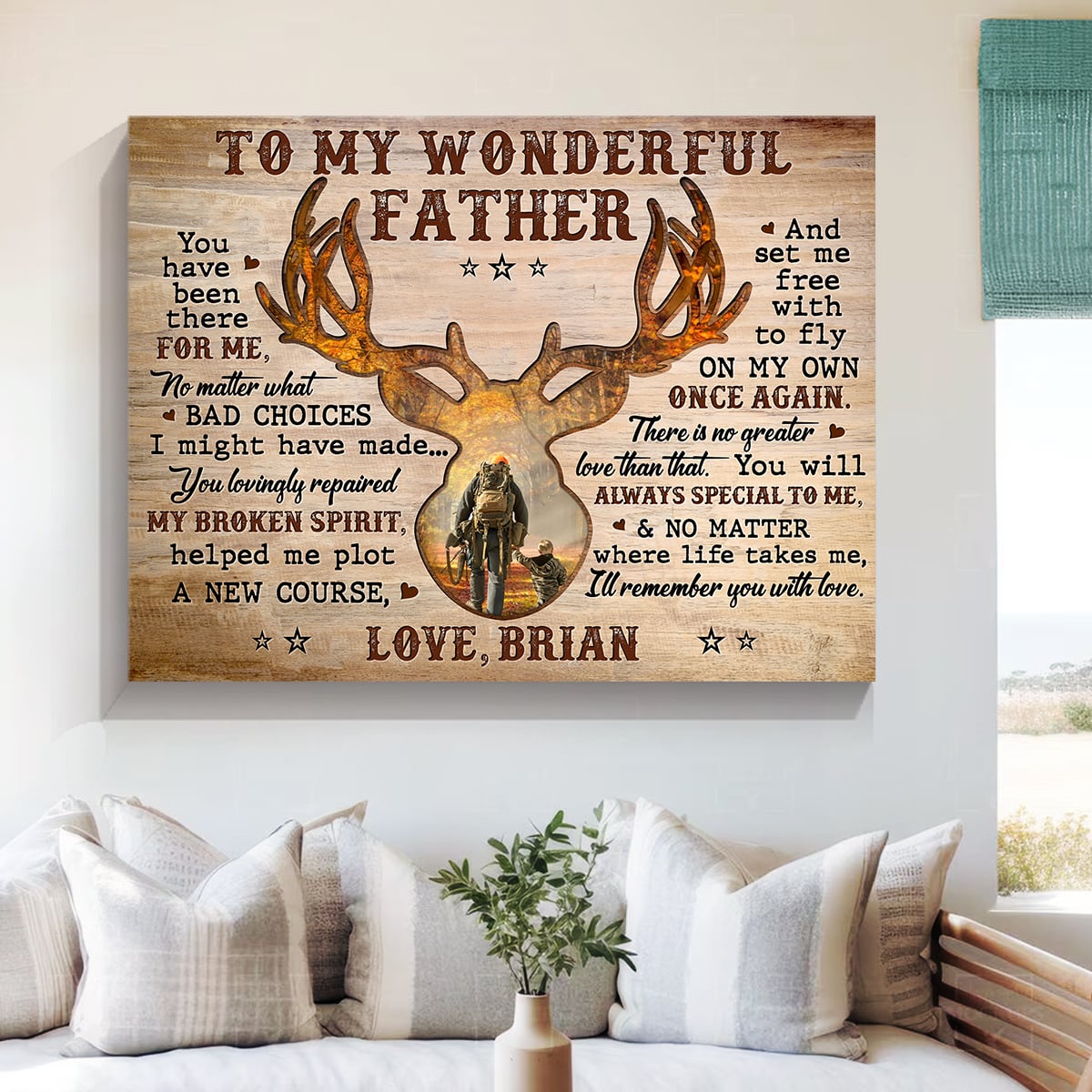 Personalized Hunting Deer Photo Canvas Print Father s Day Gift For Hunter Dad