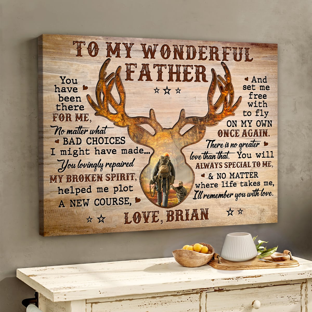 Personalized Hunting Deer Photo Canvas Print Father s Day Gift For Hunter Dad