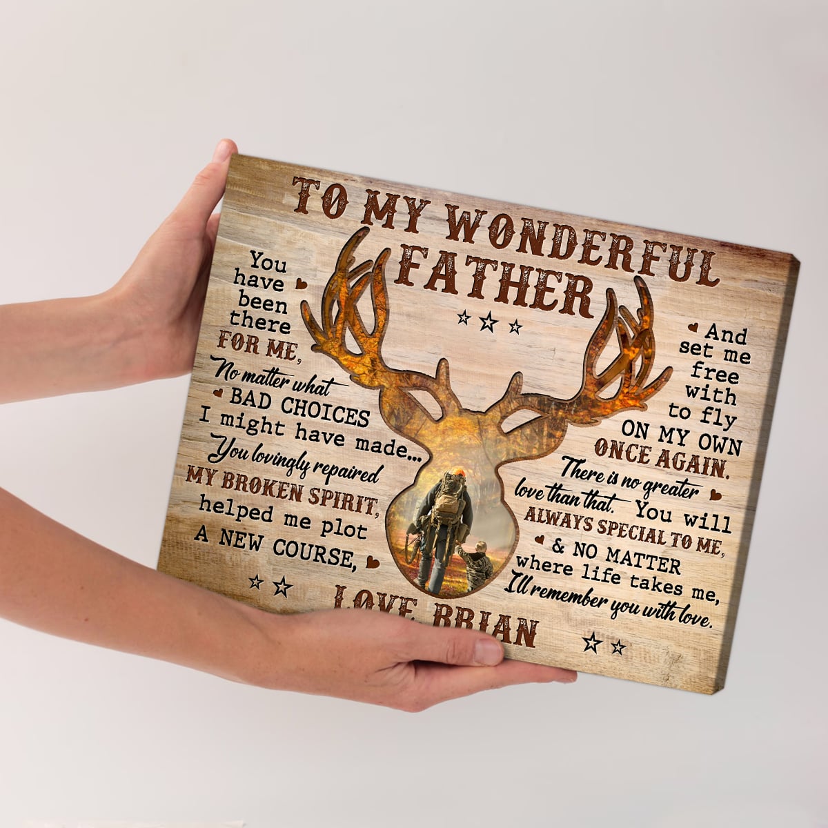 Personalized Hunting Deer Photo Canvas Print Father s Day Gift For Hunter Dad