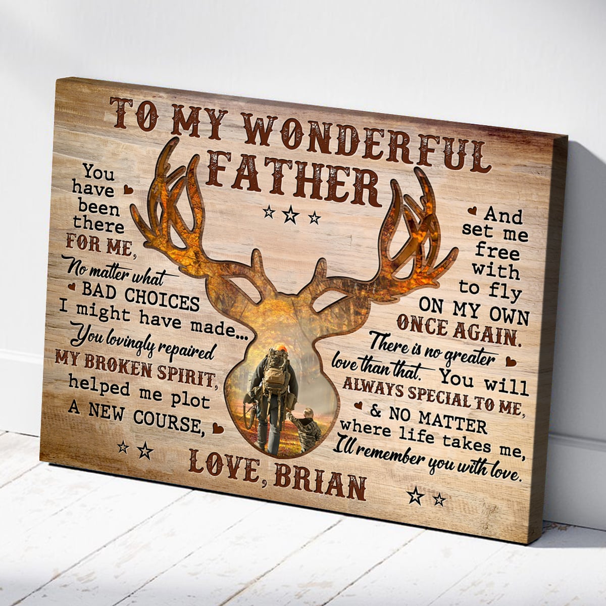 Personalized Hunting Deer Photo Canvas Print Father s Day Gift For Hunter Dad