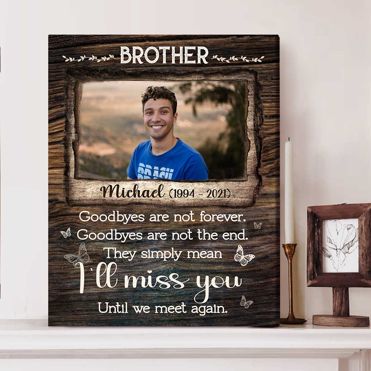 Personalized Loss of Brother Gift, Brother Passed Away Gift, In Memory of a Brother