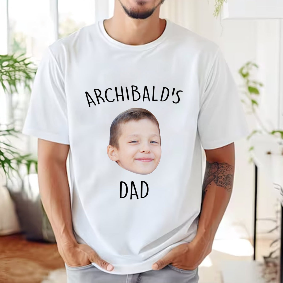 Personalized Dad and Baby Photo Matching Shirt, Dad And Baby Face Gift Shirt, Fathers Day Gift, Daddy And Me Outfits