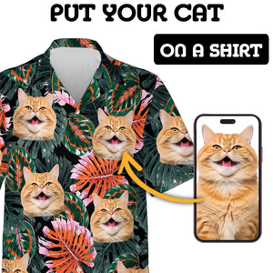 Leafy Pal Shirt - Personalized Custom Cat Photo Hawaiian Shirt