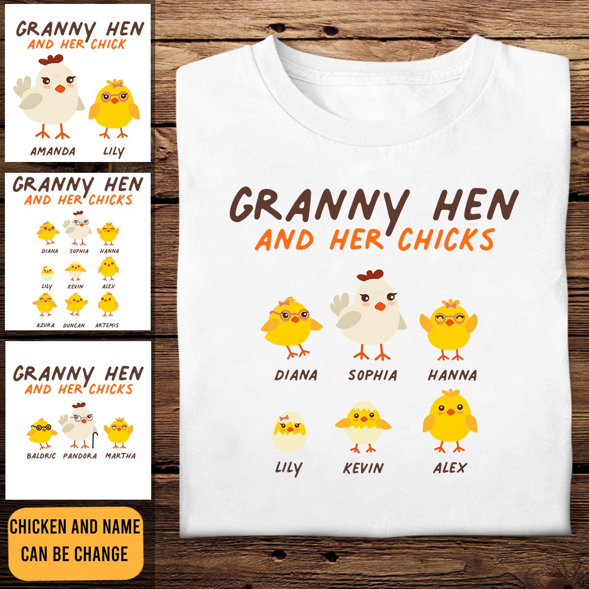 Grandma hen and her chicks - Personalized Apparel - Gift For Grandma