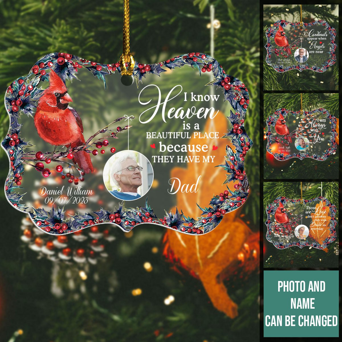 I Know Heaven Is A Beautiful Place - Personalized Ornament - Memorial Christmas Gift