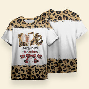 Colorful Leopard Grandma Sweet Plaid Heart Kids - Personalized 3D Shirt - Gift For Grandma, Mother's Day, Birthday Gift