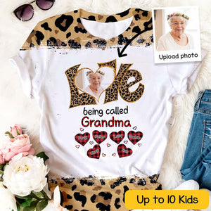 Colorful Leopard Grandma Sweet Plaid Heart Kids - Personalized 3D Shirt - Gift For Grandma, Mother's Day, Birthday Gift