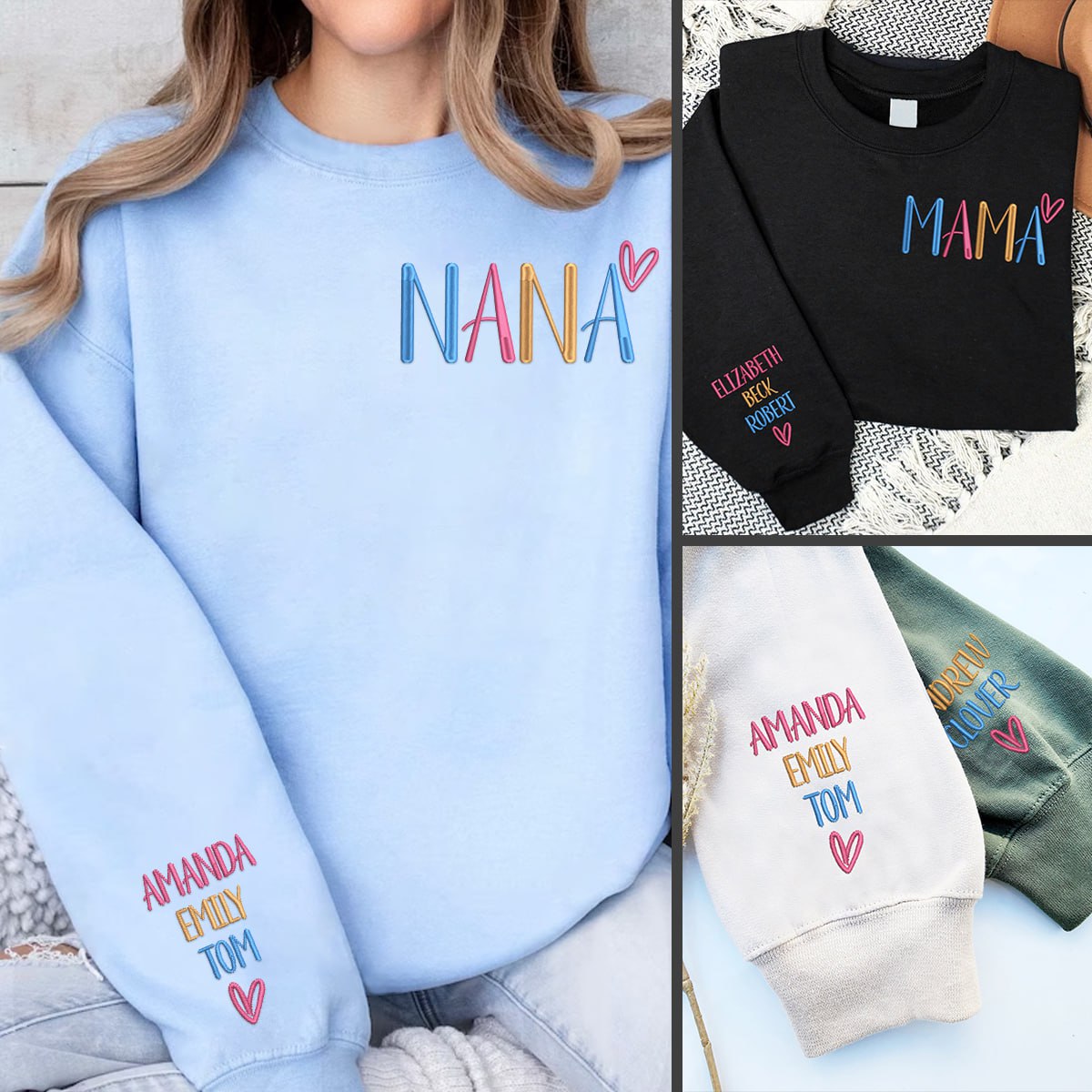 Custom Grandma Embroidery Shirt With Kids Name - Best Custom