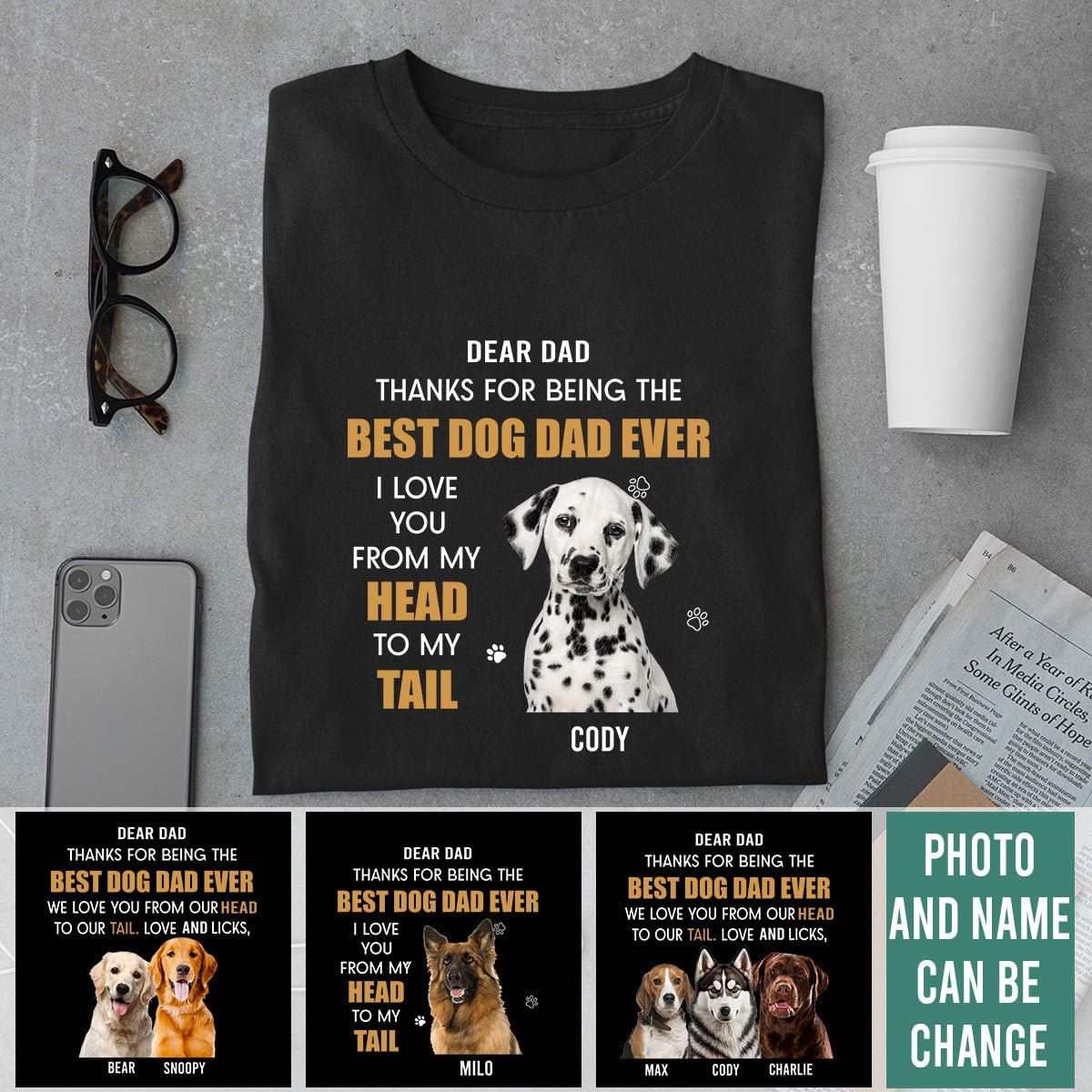 Head To Tail - Personalized Custom Dog Photo Shirt