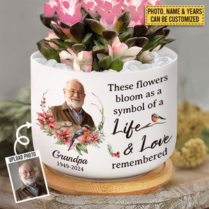 Custom Photo Someone We Love Is In Heaven Pot, Personalized Memorial Ceramic Pot, Sympathy Gift, Family Member Gift, Home Decor Plant Pot
