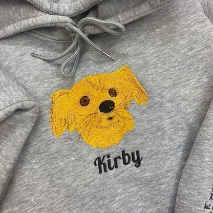 Personalized Embroidered Custom Dog Face with photo Hoodie